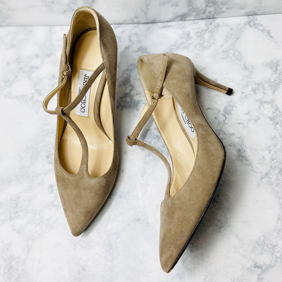 Jimmy Choo Shoes - Jimmy Choo Daria T-Strap 2.5" Pump in Mocha *EUC*